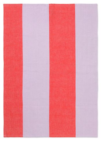 Ferm Living - Torchon - Hale Tea Towel - Red/Lilac