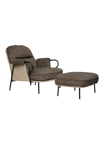 Fogia - Lænestol - Lyra - black/brown armchair & ottoman