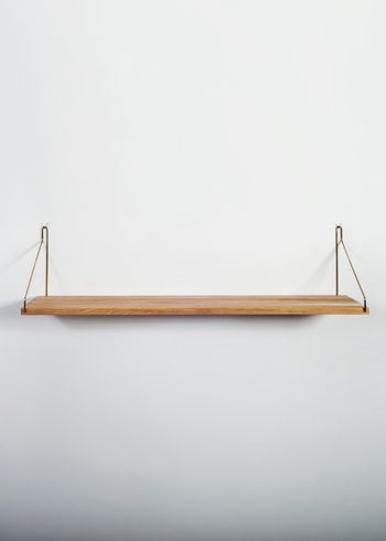 FRAMA - Plank - Oak Shelf - 80 cm - Oak/Brass