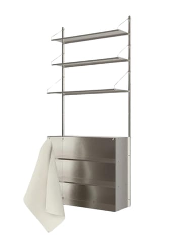 FRAMA - Reolsystem - Shelf Library Canvas Cabinet Section H1852 / W80 - Stainless Steel H1852