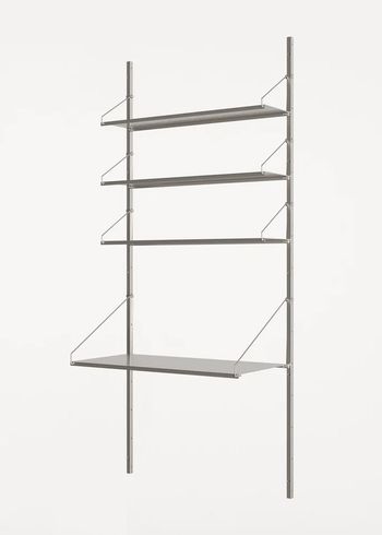 FRAMA - System półek - Shelf Library H1852 / Desk Section - Stainless Steel