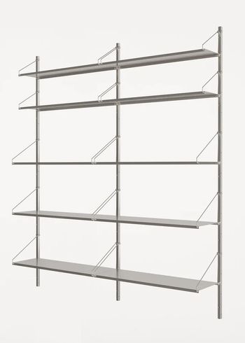 FRAMA - Shelving system - Shelf Library H1852 / Double Section - Stainless steel