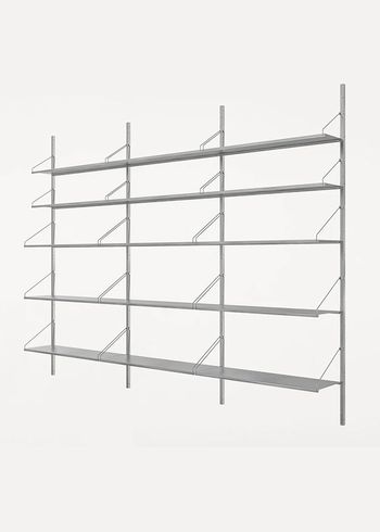 FRAMA - Reolsystem - Shelf Library H1852 / Triple Section - Stainless Steel
