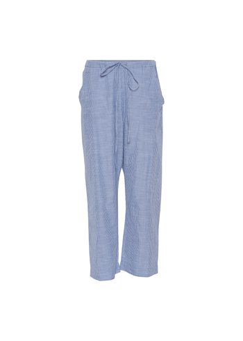 FRAU - Calças - Milano String Ankle Pant - Medium Blue Stripe
