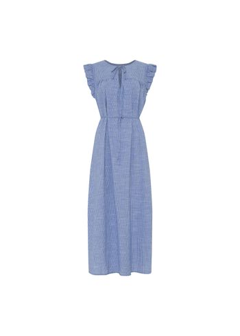FRAU - Dress - Stockholm SL Long Dress - Medium Blue Stripe