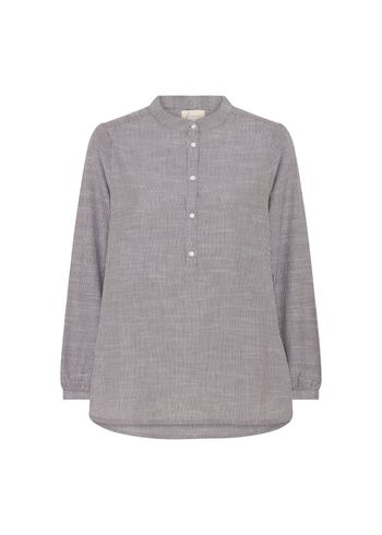 FRAU - Camisa - Madrid LS Shirt - Coffee Quartz Stripe