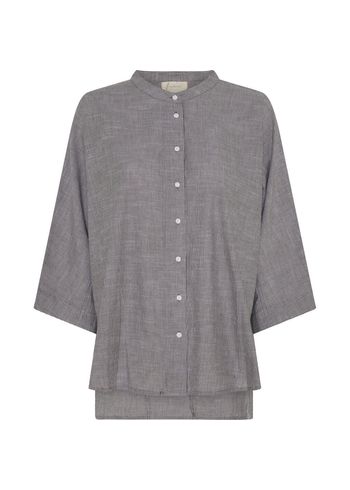 FRAU - Skjorta - Seoul Short Shirt - Coffee Quartz Stripe