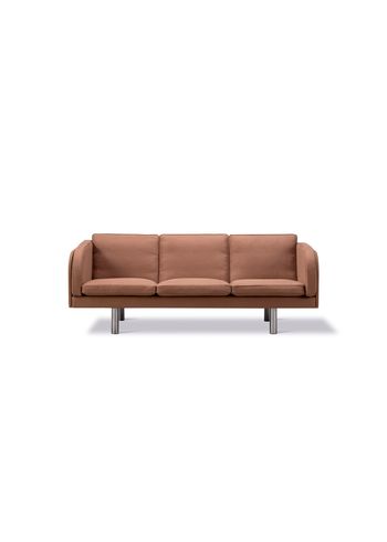 Fredericia Furniture - Canapé 3 personnes - JG Sofa 6523 by Jørgen Gammelgaard - Grand Linen 4803 / Brushed Stainless Steel