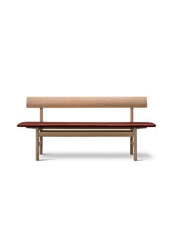 Fredericia Furniture - Bench - Mogensen 3171 Bench by Børge Mogensen - Light Oiled Oak / Omni 293 Burnt Sienna