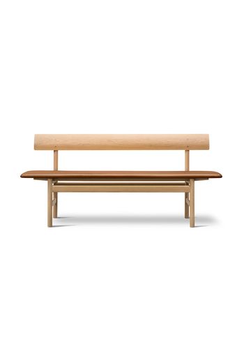 Fredericia Furniture - Penkki - Mogensen 3171 Bench by Børge Mogensen - Soaped Oak / Max 95 Cognac