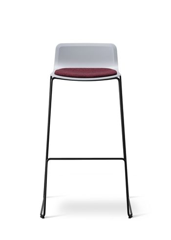 Fredericia Furniture - Barhocker - Pato Sledge Stool 4311 by Welling/Ludvik - Seat Upholstery - Stone/Divina Melange 581