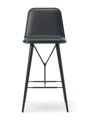 Fredericia Furniture - Barstol - Spine Wood Barstool 1731 by Space Copenhagen - Primo 88 Black / Black Lacquered Oak