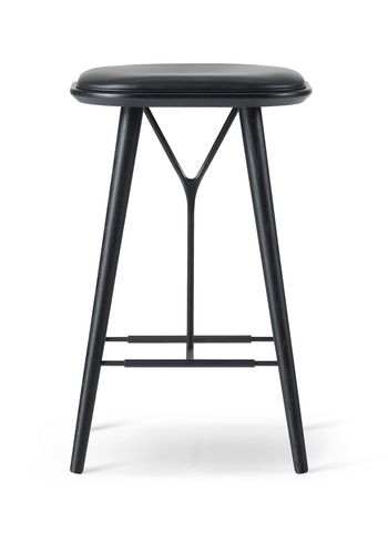 Fredericia Furniture - Barstol - Spine Wood Stool 1736 by Space Copenhagen - Primo 88 Black / Black Lacquered Oak