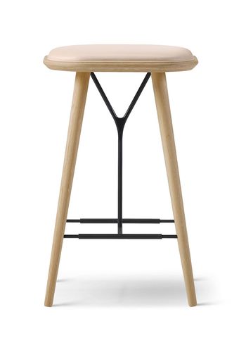 Fredericia Furniture - stołek barowy - Spine Wood Stool 1736 by Space Copenhagen - Vegeta 90 Natural / Lacquered Oak