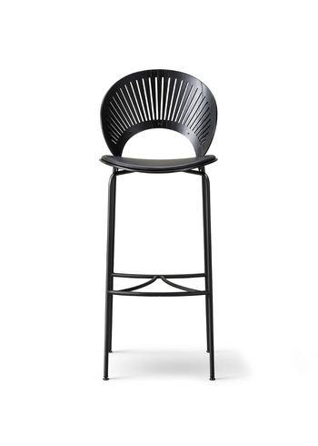 Fredericia Furniture - Bar stool - Trinidad Barstool 3401 by Nanna Ditzel - Primo 88 Black / Black Lacquered Ash / Black