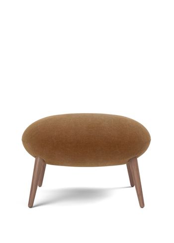 Fredericia Furniture - Footstool - Swoon Ottoman 1771 by Space Copenhagen - GRAND MOHAIR 2103 / Wanut
