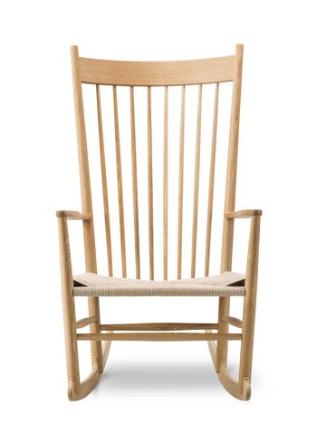 Fredericia Furniture - Rocking Chair - Wegner J16 Rocking Chair 16000 by Hans J. Wegner - Oiled Oak / Natural Paper Cord