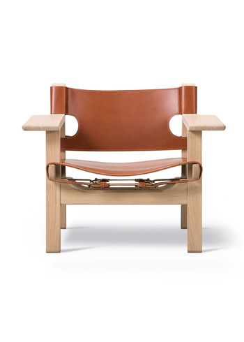 Fredericia Furniture - Fauteuil - The Spanish Chair 2226 by Børge Mogensen - Light Oiled Oak / Cognac Saddle Leather