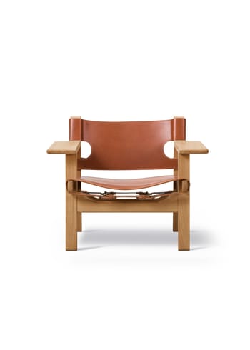 Fredericia Furniture - Fauteuil - The Spanish Chair 2226 by Børge Mogensen - Oiled Oak / Cognac Saddle Leather