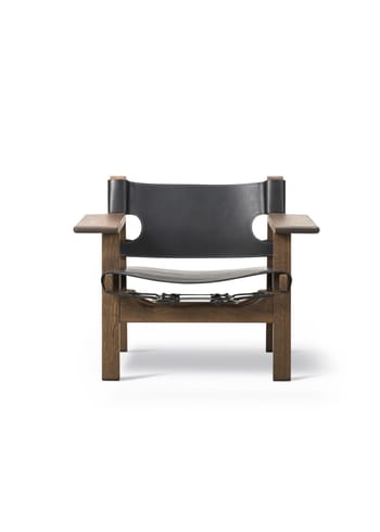 Fredericia Furniture - Fauteuil - The Spanish Chair 2226 by Børge Mogensen - Oiled Smoked Oak / Black Saddle Leather