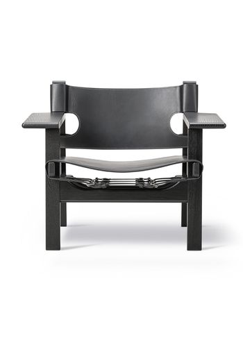 Fredericia Furniture - Fauteuil - The Spanish Chair 2226 by Børge Mogensen - Black Lacquered Oak / Black Saddle Leather