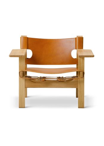 Fredericia Furniture - Fauteuil - The Spanish Chair 2226 by Børge Mogensen - Oiled Oak / Cognac Saddle Leather