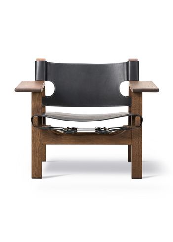 Fredericia Furniture - Fauteuil - The Spanish Chair 2226 by Børge Mogensen - Oiled Smoked Oak / Black Saddle Leather