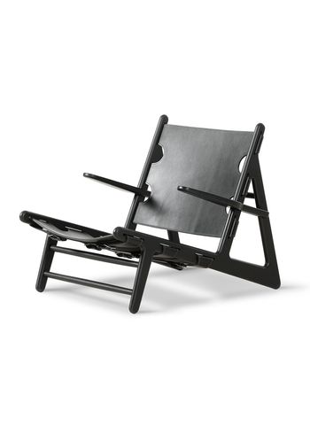 Fredericia Furniture - Fauteuil - The Hunting Chair 2229 by Børge Mogensen - Black Lacquered Oak / Black Saddle Leather