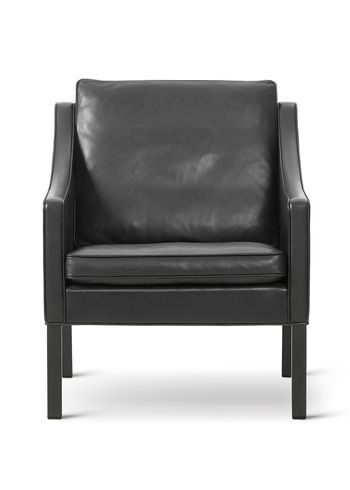 Fredericia Furniture - Fauteuil - Mogensen Club Chair 2207 by Børge Mogensen - Max 98 Black / Black Lacquered Oak