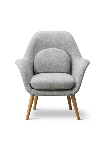 Fredericia Furniture - Fauteuil - Swoon Lounge Petit Chair 1774 by Space Copenhagen - Hallingdal 130 / Oiled Oak