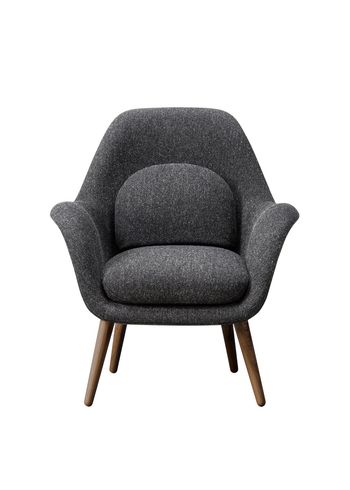 Fredericia Furniture - Fauteuil - Swoon Lounge Petit Chair 1774 by Space Copenhagen - Hallingdal 180 / Lacquered Walnut