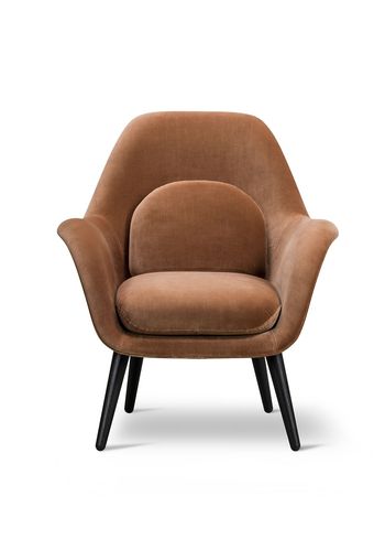Fredericia Furniture - Fauteuil - Swoon Lounge Petit Chair 1774 by Space Copenhagen - Harald 343 / Black Lacquered Oak