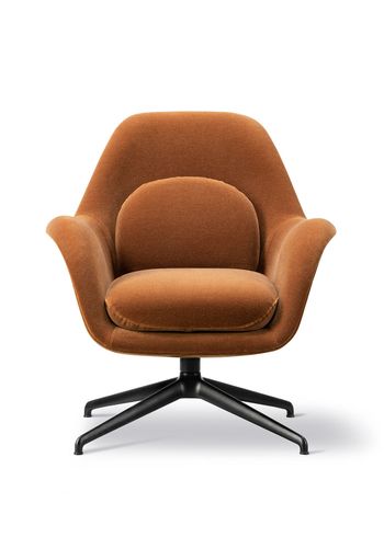 Fredericia Furniture - Fauteuil - Swoon Lounge Petit Chair 1776 by Space Copenhagen - Grand Mohair 2103 / Black Aluminium
