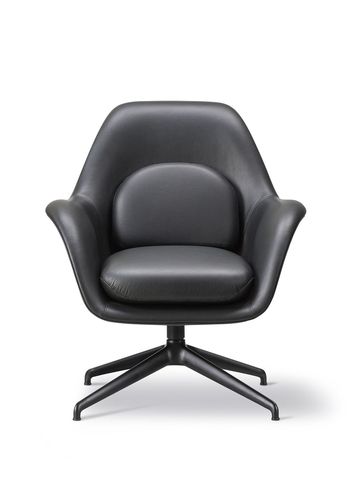 Fredericia Furniture - Fauteuil - Swoon Lounge Petit Chair 1776 by Space Copenhagen - Omni 301 Black / Black Aluminium