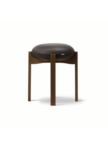 Fredericia Furniture - Skammel - Pioneer Stool 6830 / By Maria Bruun - Primo 86-1 Dark Brown / Smoked Oak Stained