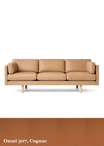 Fredericia Furniture - Soffa - EJ220 3-seater Sofa 2033 by Erik Jørgensen - Omni 307 / Soaped Oak