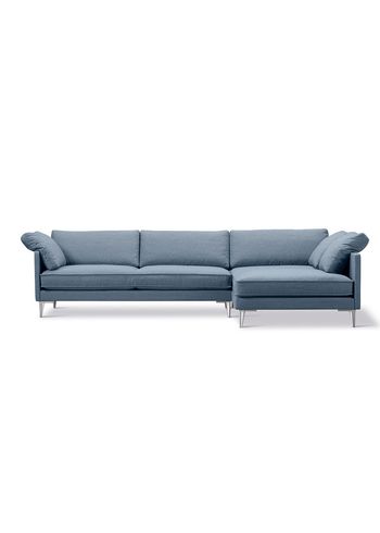 Fredericia Furniture - Divano - EJ295 Chaise Sofa 2955 by Erik Jørgensen Studio - Foss 722/Chrome