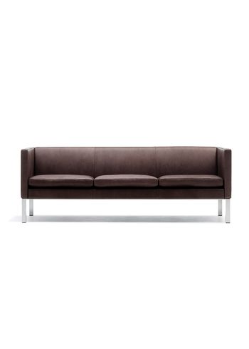 Fredericia Furniture - Canapé - EJ50 Sofa 5033 by Erik Jørgensen Studio - Max 96 Dark Brown / Brushed Chrome