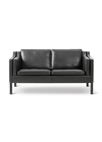 Fredericia Furniture - Canapé - Mogensen 2-Seater Sofa 2212 by Børge Mogensen - Max 98 Black / Black Lacquered Oak