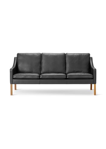 Fredericia Furniture - Canapé - Mogensen 3-Seater Sofa 2209 by Børge Mogensen - Max 98 Black / Oiled Walnut