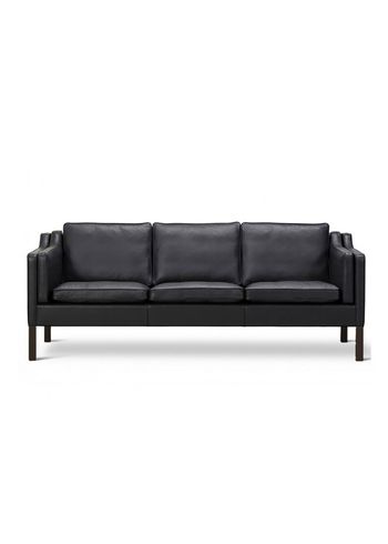 Fredericia Furniture - Canapé - Mogensen 3-Seater Sofa 2213 by Børge Mogensen - Max 98 Black / Black Lacquered Oak
