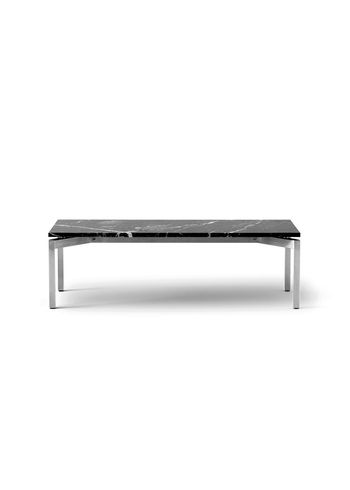 Fredericia Furniture - Tavolino da caffè - EJ66 Table 5164 by Foersom & Hiort-Lorenzen - Black Marquina / Brushed Steel