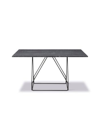 Fredericia Furniture - Spisebord - JG Table 6569 by Jørgen Gammelgaard - Black Marquina / Black Powder Coated Steel