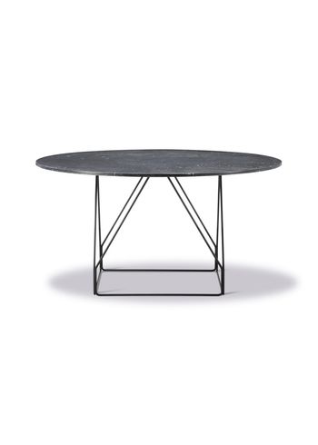 Fredericia Furniture - Dining Table - JG Table 6568 by Jørgen Gammelgaard - Black Marquina / Black Powder Coated Steel