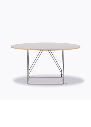 Fredericia Furniture - Matbord - JG Table 6568 by Jørgen Gammelgaard - Grey Linoleum w/Natural Ash / Brushed Stainless Steel