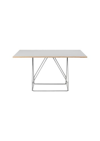 Fredericia Furniture - Spisebord - JG Table 6569 by Jørgen Gammelgaard - Grey Linoleum w/Natural Ash / Brushed Stainless Steel
