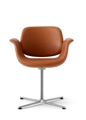 Fredericia Furniture - Eetkamerstoel - Flamingo Chair 3381 by Foersom & Hiort-Lorenzen - Max 95 Cognac / Stainless Steel