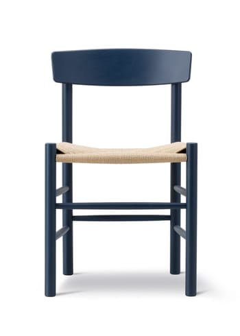 Fredericia Furniture - Dining chair - J39 Mogensen Chair 3239 by Børge Mogensen - Indigo Blue Beech / Natural Paper Cord