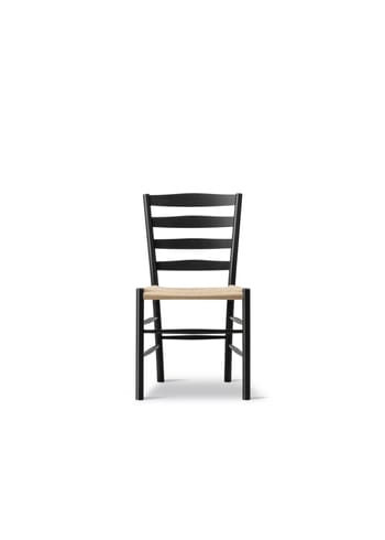 Fredericia Furniture - Dining chair - Klint Chair 3207 / By Kaare Klint - Black Lacquered Oak / Natural Papercord
