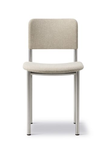 Fredericia Furniture - Dining chair - Plan Chair 3414 by Edward Barber & Jay Osgerby - Hallingdal 220 / Brushed Chrome